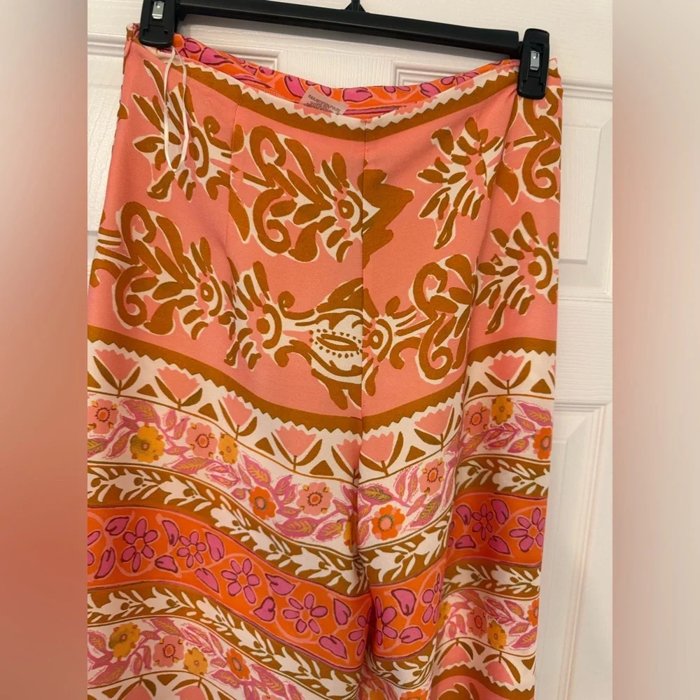Alex Marie Floral Wide Leg Pants in Pink and Brown - Picture 9 of 12